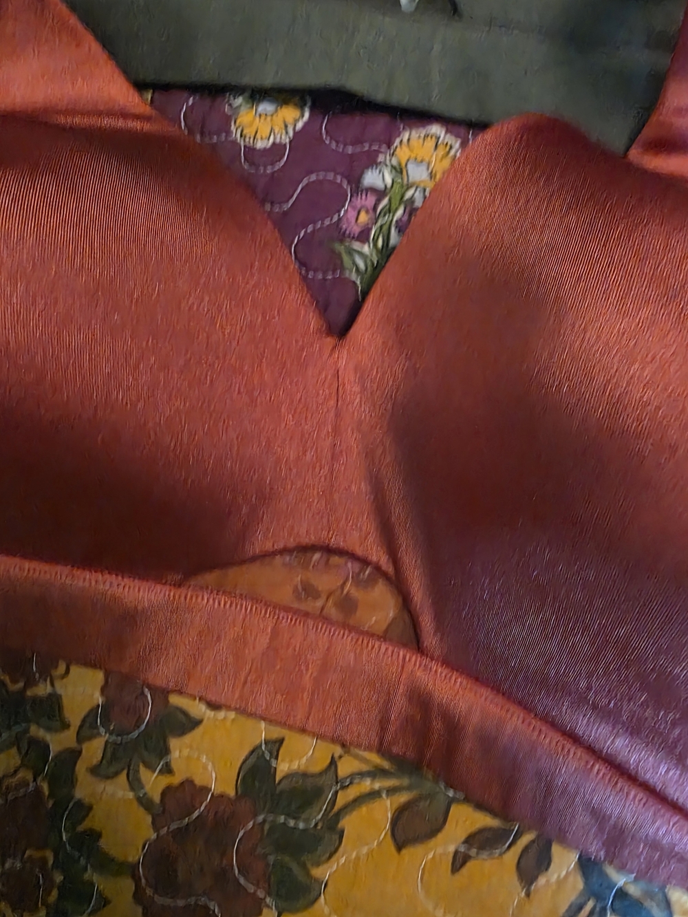 Cacique Wireless Smooth Bra Set in Brick Rusty Red, Olive Green & Deep Brown. - Picture 2 of 9